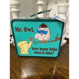 Loungefly Tootsie Roll Pop Mr Owl Metal Lunch Box Vintage 2005 Teal Tin NWT